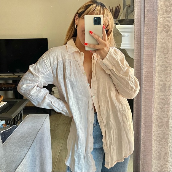 Spell & The Gypsy | Linen Button Down Shirt Size: Large - Picture 2 of 6